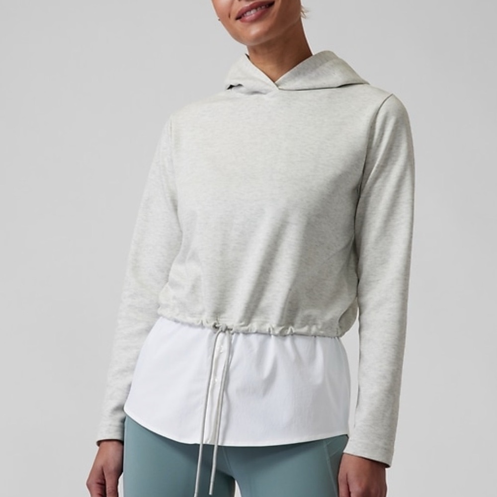 Athleta Light Gray Hooded Top
